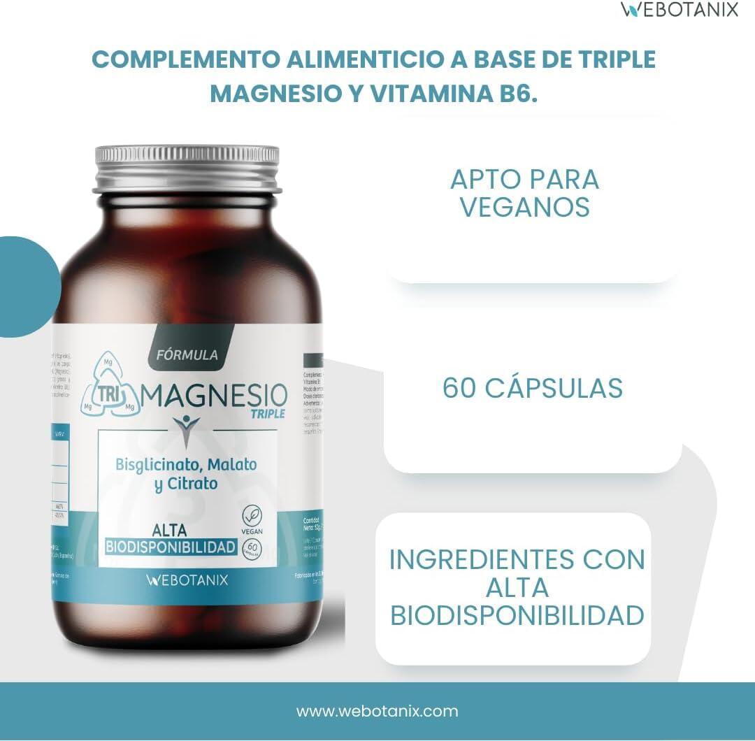 WeBotanix Triple Magnesio Fórmula 60 capsulas 2/7