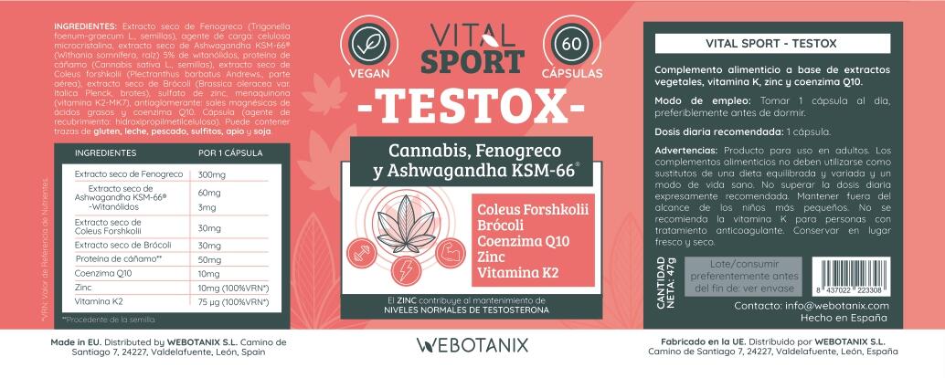 WeBotanix Testox Vital Sport 60 capsulas 6/6