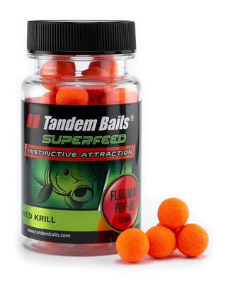 Superfeed fluo pop-up mini boilies red krill 12mm 30g