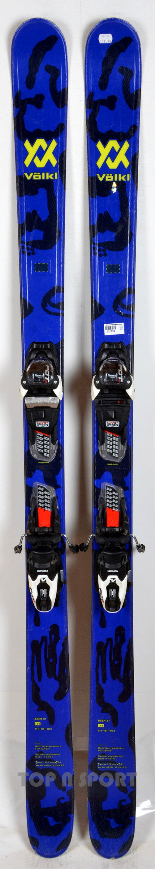 REONDITIONNE - Skis Völkl BASH 81 blue - CORRECT 2/3