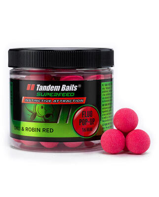 Superfeed fluo pop-up boilies chili & robin red 16mm 70g