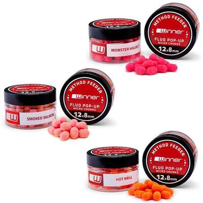Micro fluo chunks method/feeder baits fish mix 20g 3-pack set