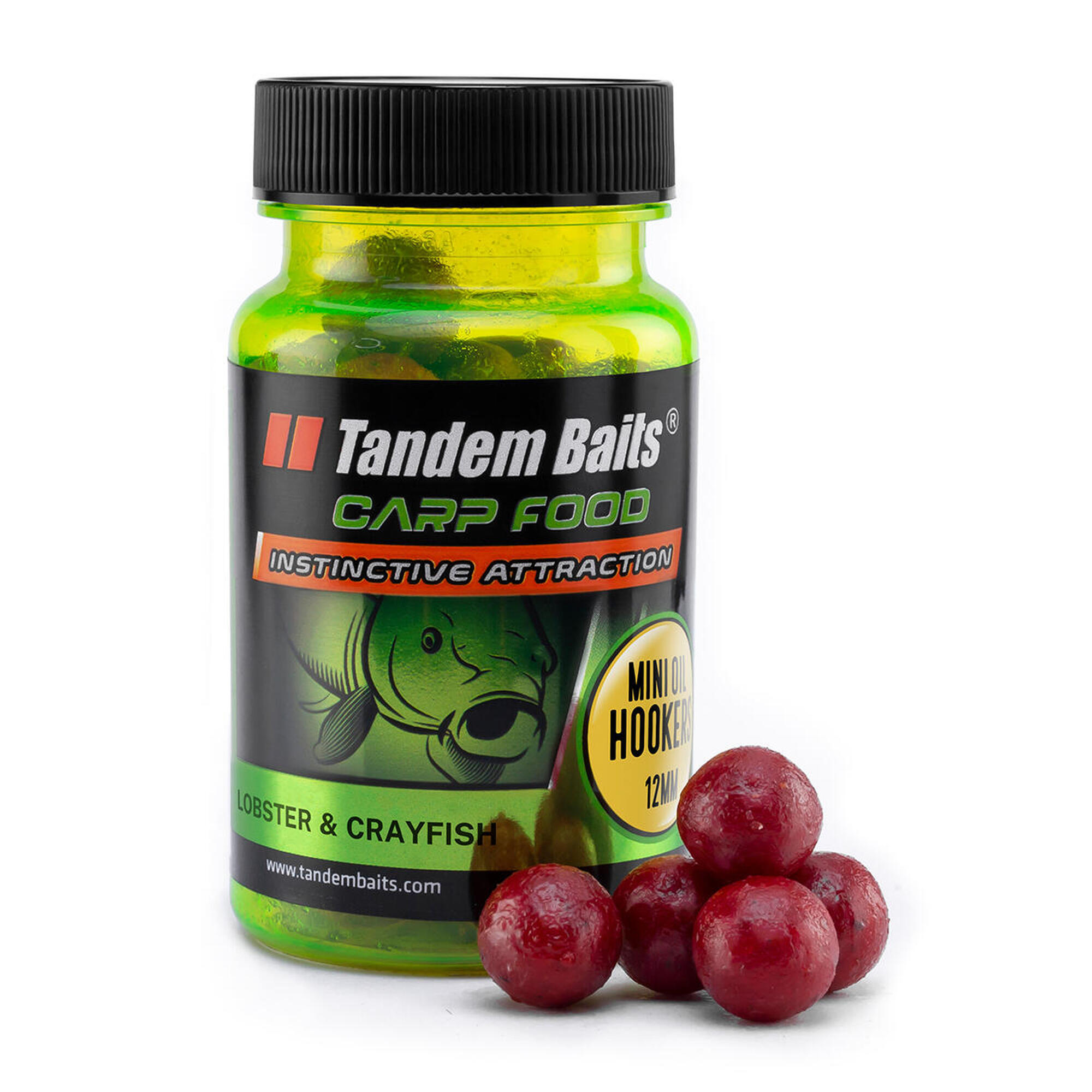 TANDEM BAITS Chytací boilies v dipu Carp Food Oil Mini Humr & Rak 12mm 50g