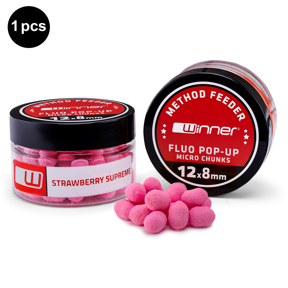 Mikro Fluo Chunks przynęty do metodyTruskawka Supreme