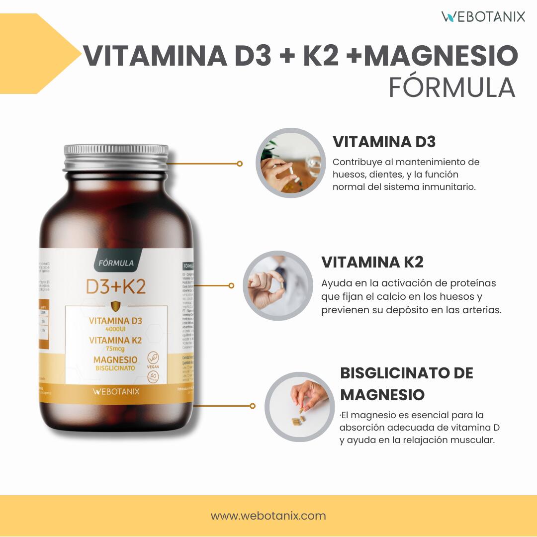 WeBotanix Vitamina D3+K2 Fórmula 60 cápsulas 3/7