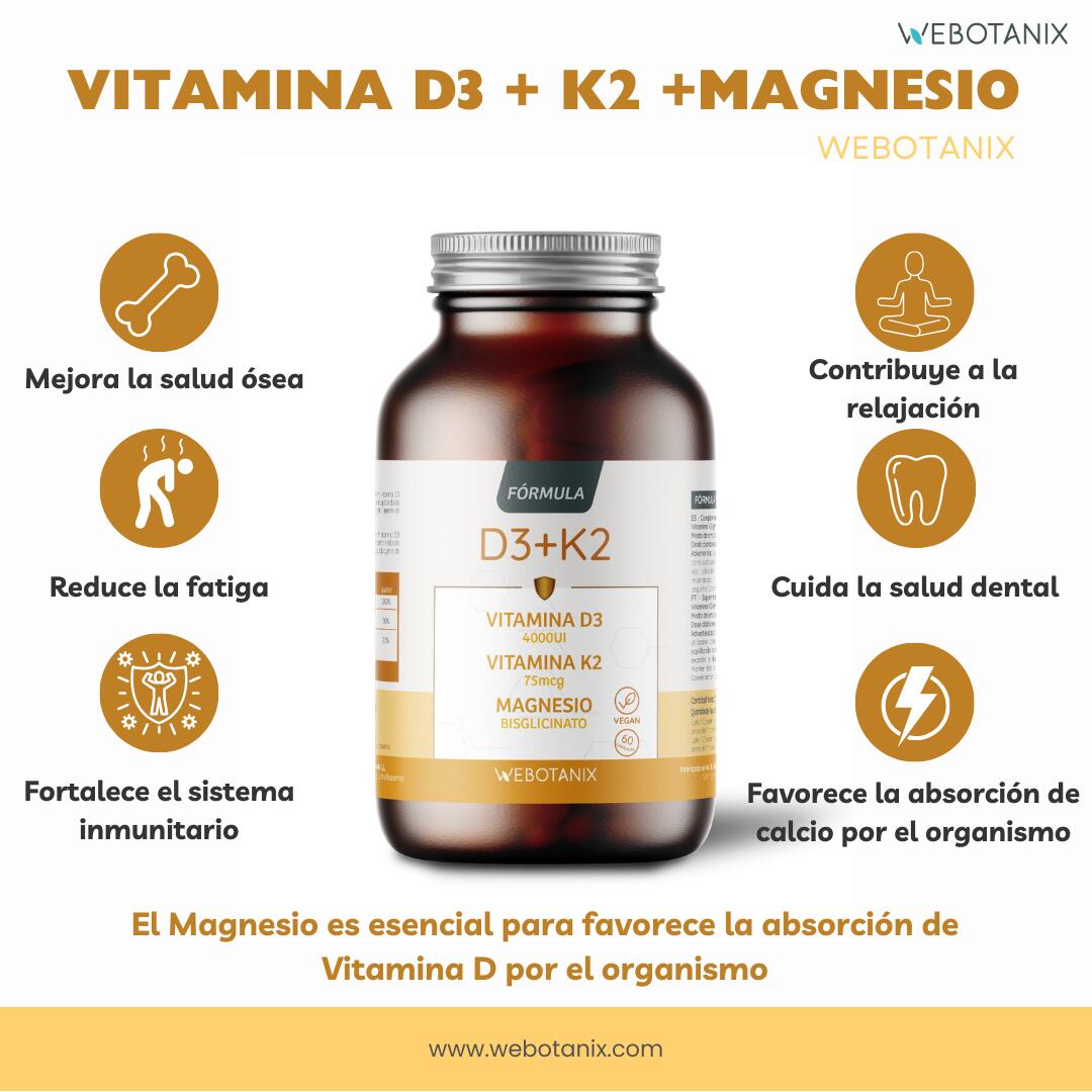 WeBotanix Vitamina D3+K2 Fórmula 60 cápsulas 2/7