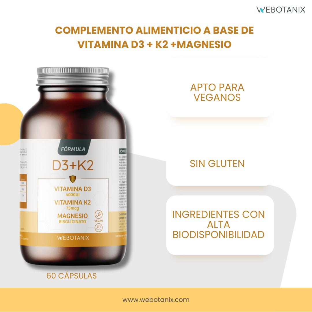 WeBotanix Vitamina D3+K2 Fórmula 60 cápsulas 6/7