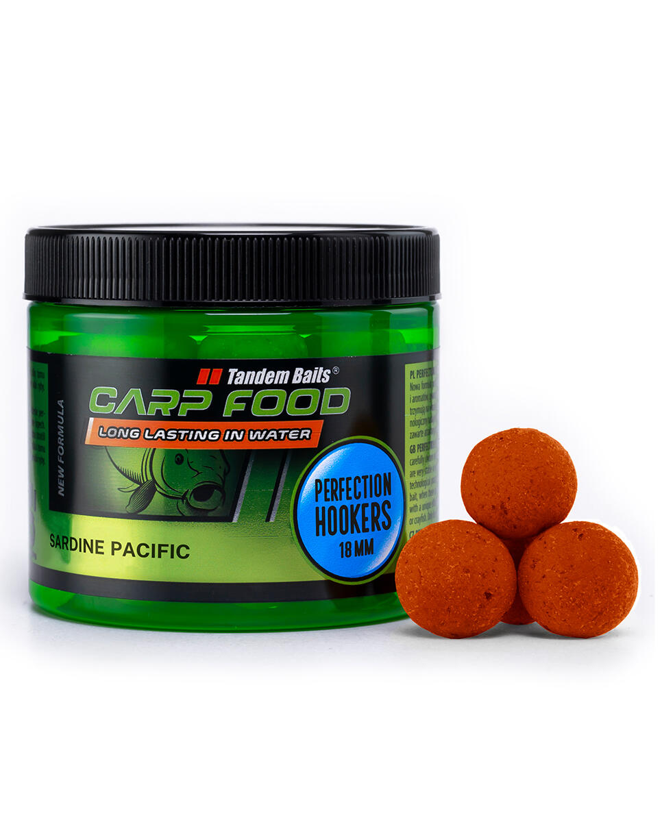 TANDEM BAITS Chytací boilies Carp Food Perfection Pacifická Sardinka 18mm 120g