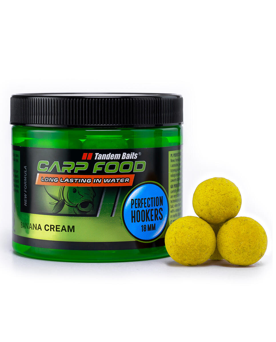 TANDEM BAITS Chytací boilies Carp Food Perfection Banánový krém 18mm 120g