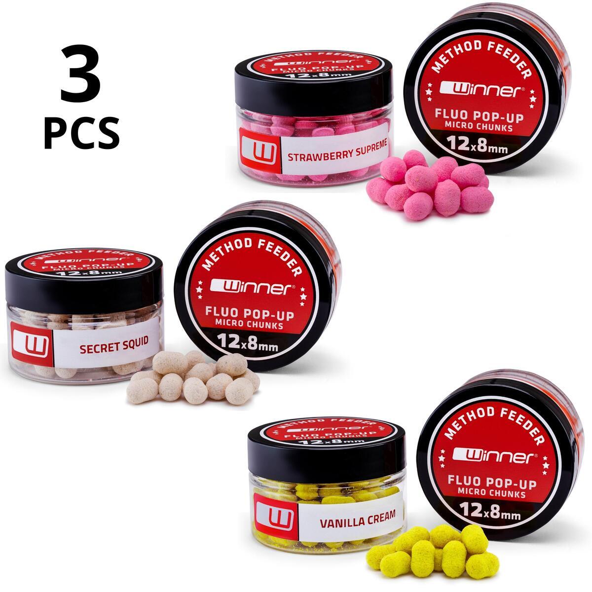 Micro Fluo Chunks Method/Feeder Baits Mix Sapori 20g Set da 3 2/7