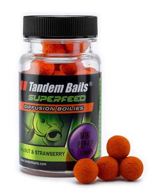Superfeed diffusion pop-up mini boilies halibut & aardbei 12mm 30g