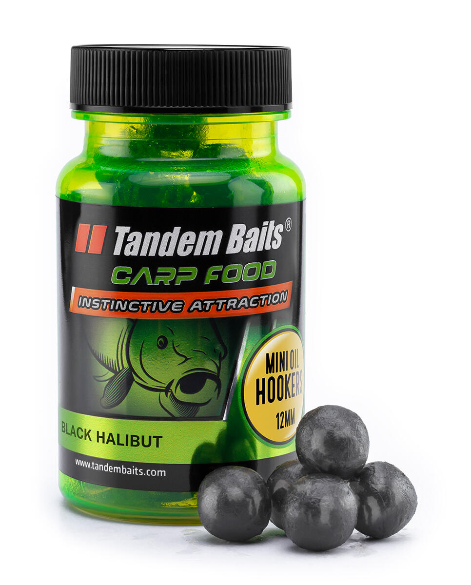 TANDEM BAITS Chytací boilies v dipu Carp Food Oil Mini Japonská Oliheň 12mm 50g