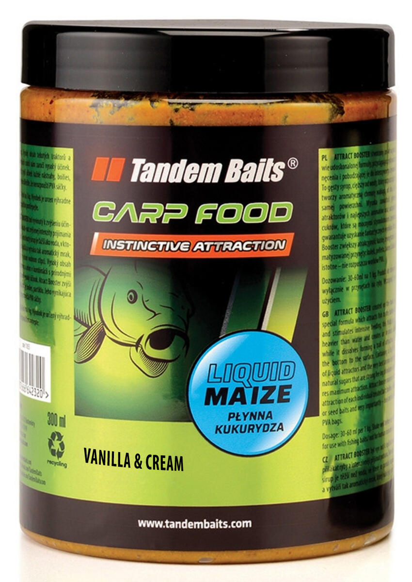 TANDEM BAITS Kukuřičný nálev Carp Food Liquid Maize Vanilka 1000ml