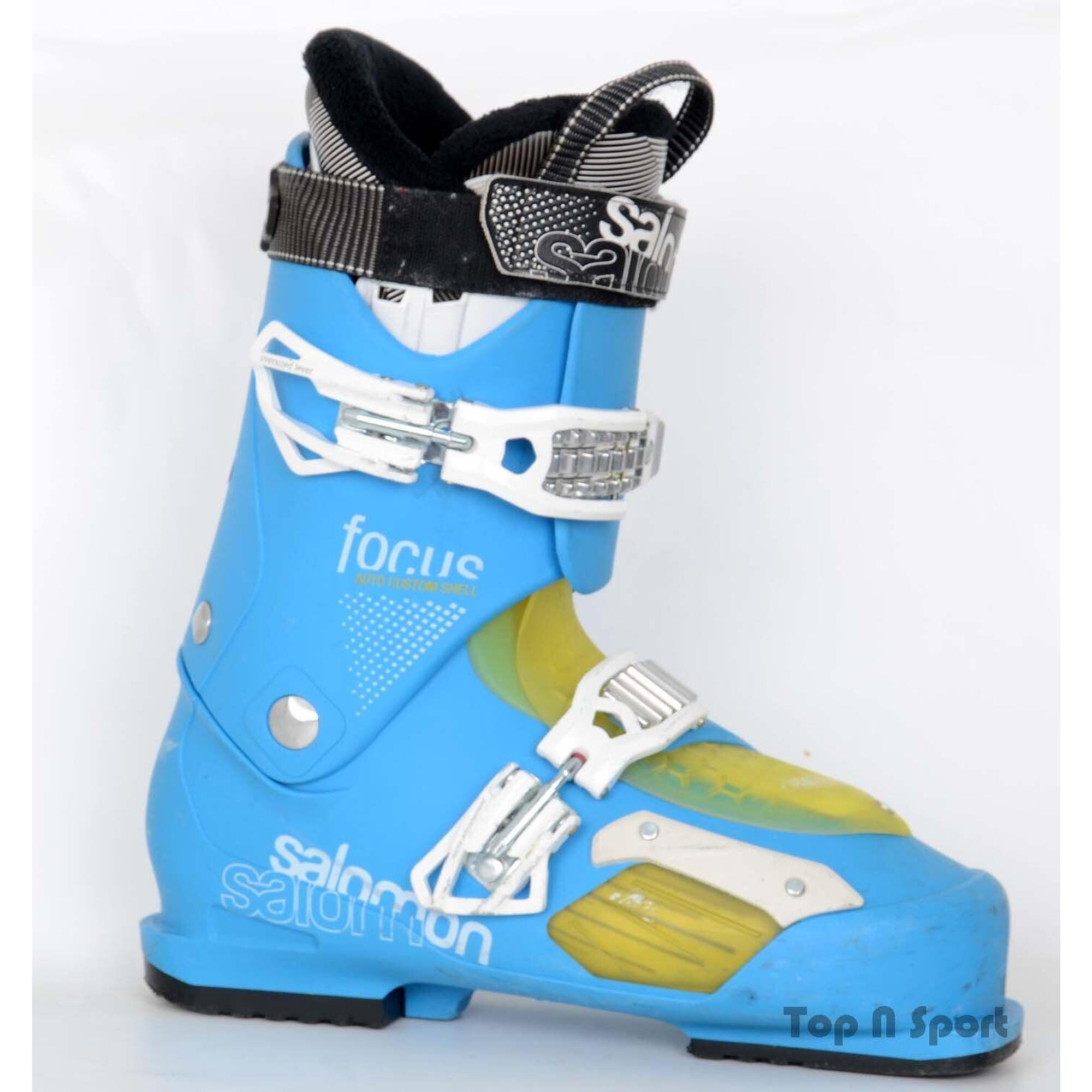 Salomon - Reconditionne - Salomon Focus Blue/yellow - Chaussures De Ski D'Occasion - Bon - Chaussures De Ski - Multicolore - 25,5 Cm - Decathlon