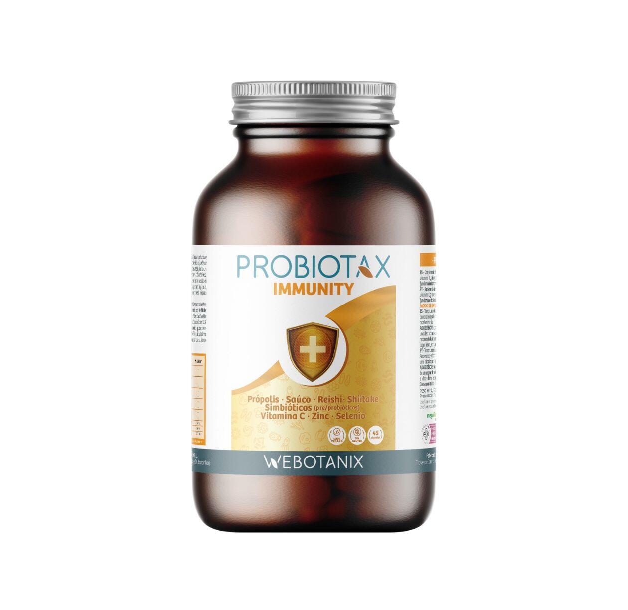 WEBOTANIX Probiotax Imunidade com MegaFlora9, Própolis, Reishi e Vitamina C – 45 cápsulas