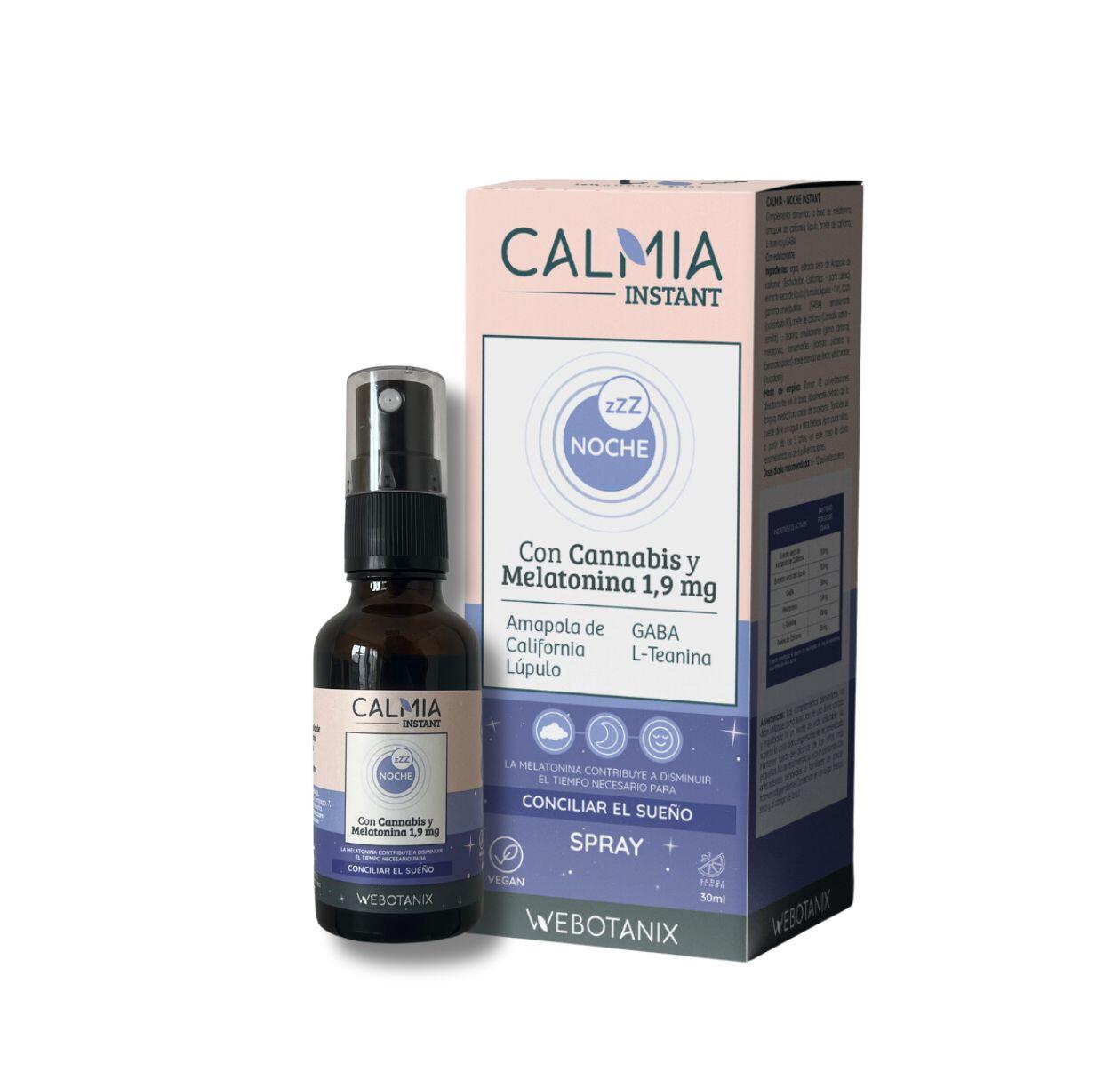 WEBOTANIX Calmia Night Spray Instantâneo com Melatonina, GABA e L-Teanina – 30 ml