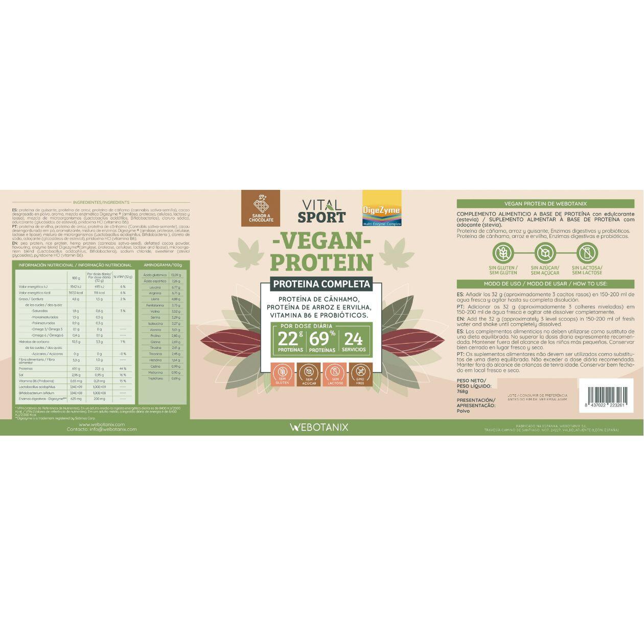 Vegan Protein 23 g por dosis con Guisante, Arroz y Cáñamo – 768 g 6/6