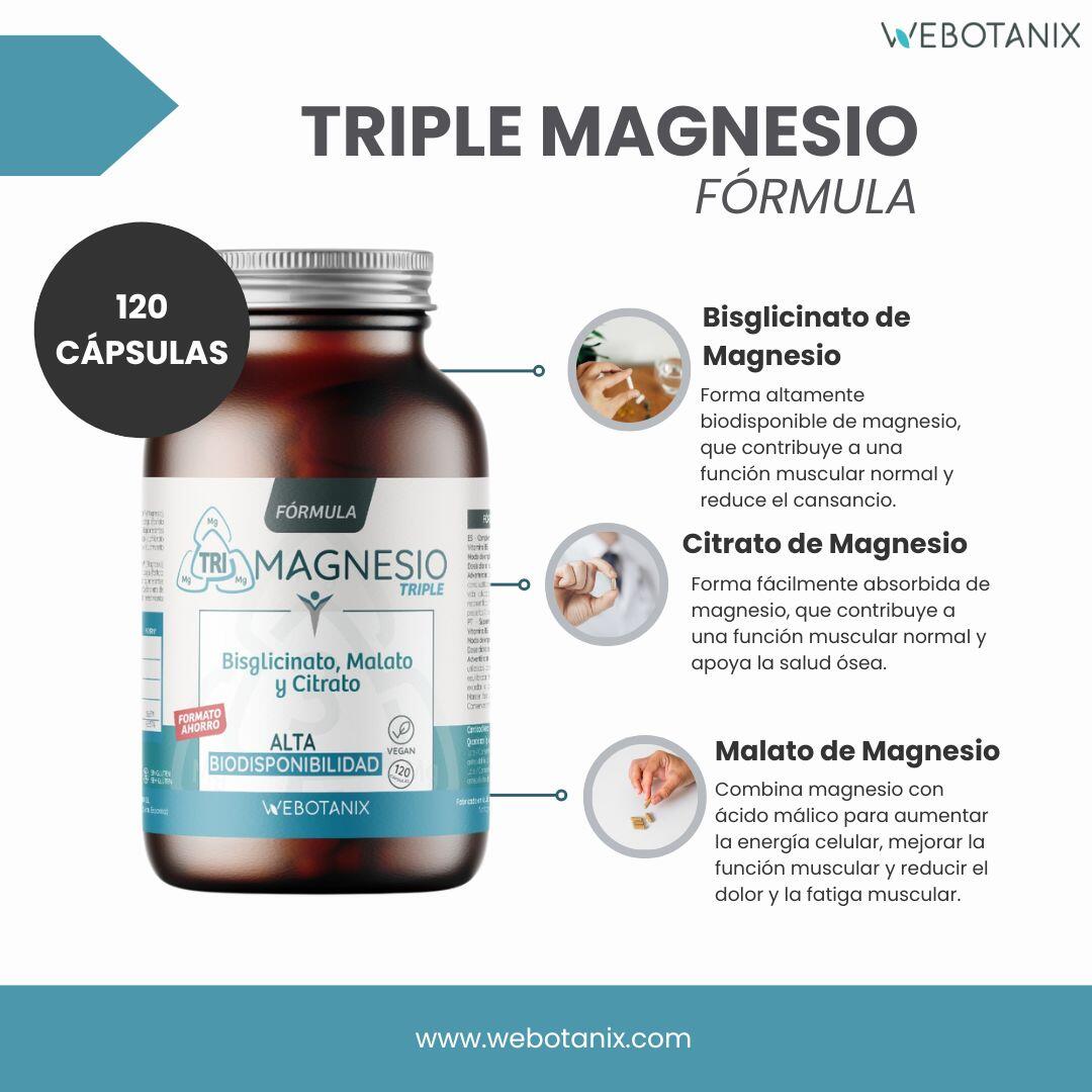 Fórmula Tripla de Magnésio com Bisglicinato de Magnésio Citrato B6 120 cápsulas 2/7