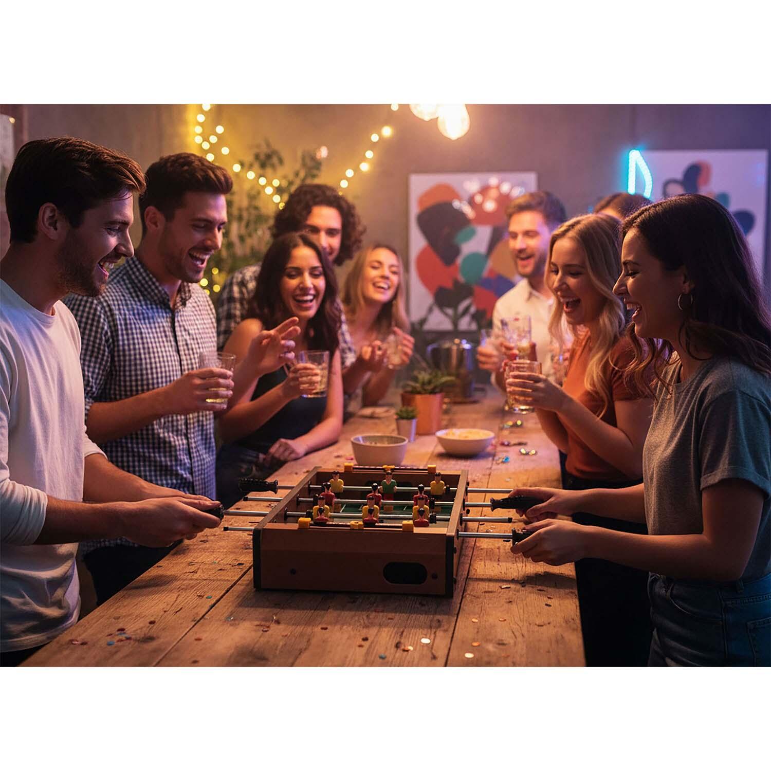 NEO-SPORT Tischfussballspiel Tischkicker Kicker Kickertisch Fußball aus Holz 6/7