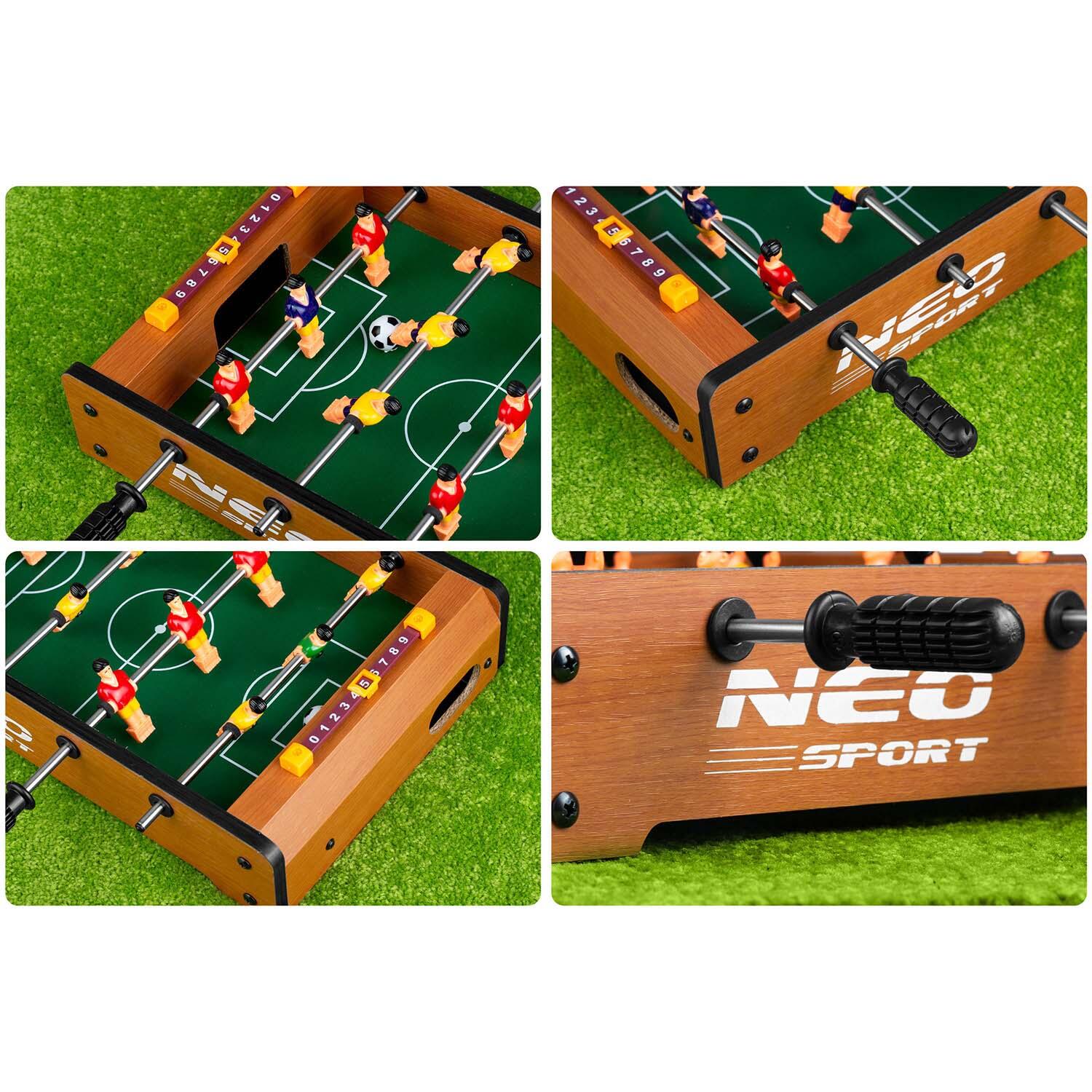 NEO-SPORT Tischfussballspiel Tischkicker Kicker Kickertisch Fußball aus Holz 4/7