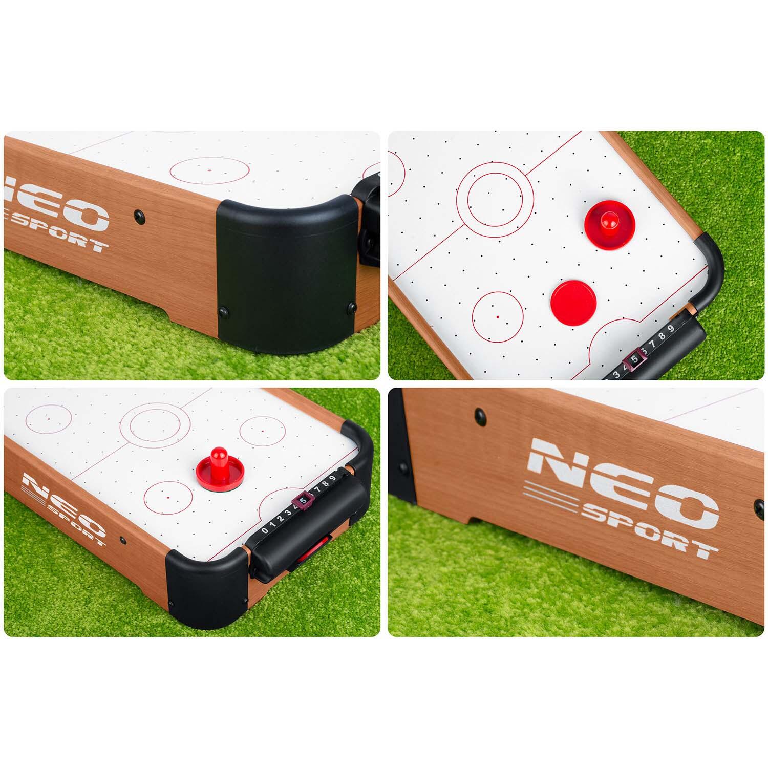 NEO-SPORT Mini Tischhockey Airhockeytisch Air Hockey Spieltisch Lufthockey 4/7