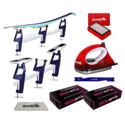 Kit fartage ski fond pro avec fer et support, 6 pièces