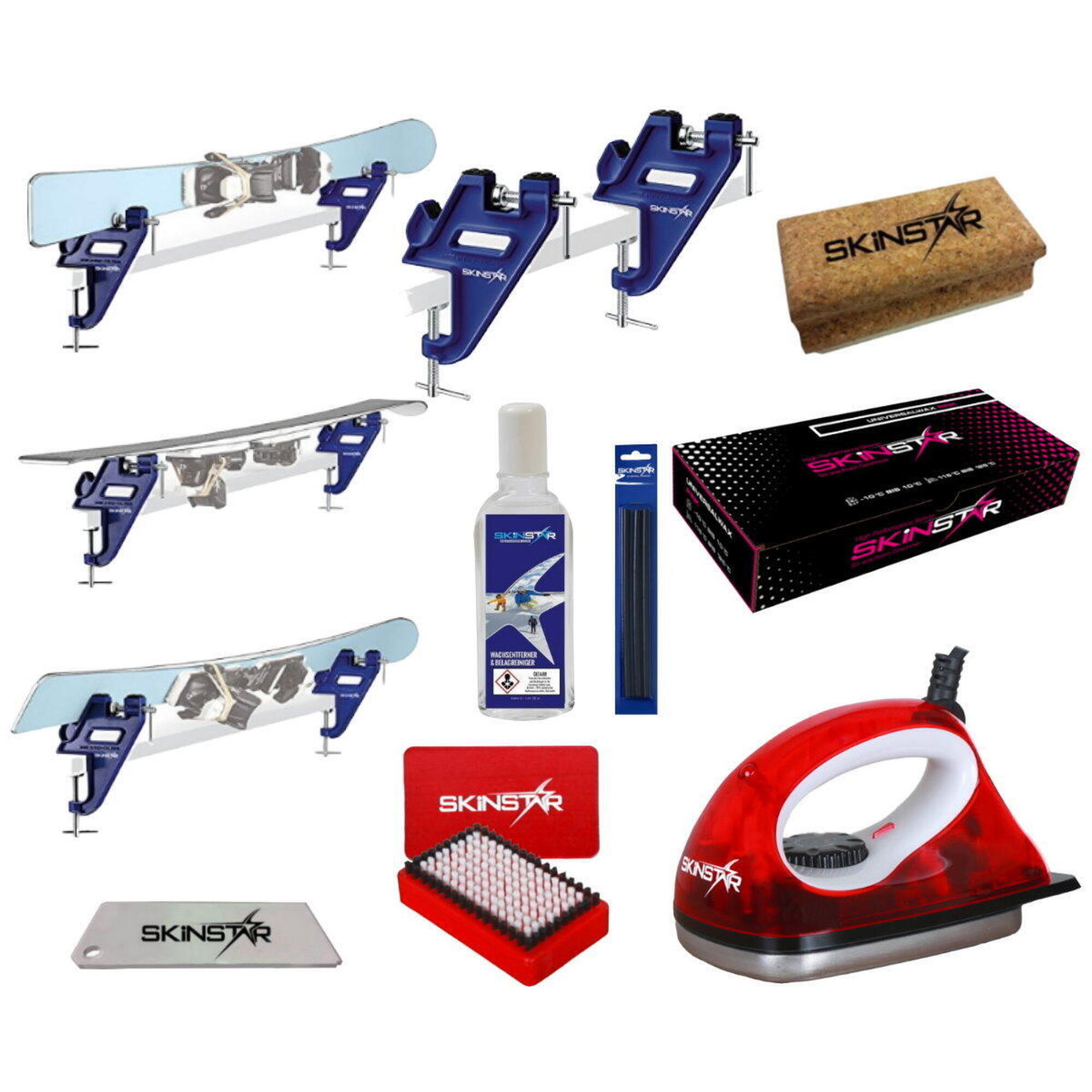 Skinstar - Kit Fartage Ski Smart Étau Cire Universelle Brosse Nettoyant Fer 8 Pcs - Fer À Farter - Rouge - No Size - Decathlon