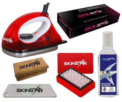 Skiwax set strijkijzer borstel reiniger kurk schraper 6-delig