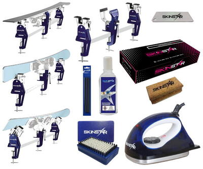 Kit sci con morsa racing pro. cera universale & ferro da stiro. 11 pezzi