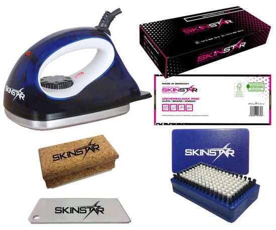 Kit fartage ski débutant fer brosse liège racloir 5 pièces