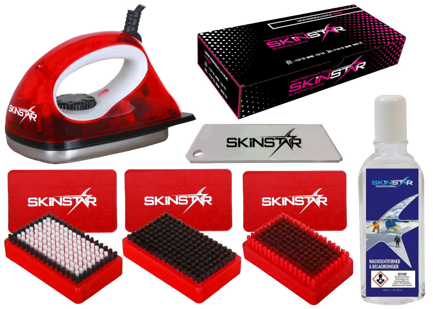 2 Spazzole Da Sci In Nylon E Sughero GIONAR | Misura 11,7 X 6,3 X 3,8 Cm | Doppio Lato | Per Pulire E Lucidare Sci E Snowboard | Impugnatura In Legno