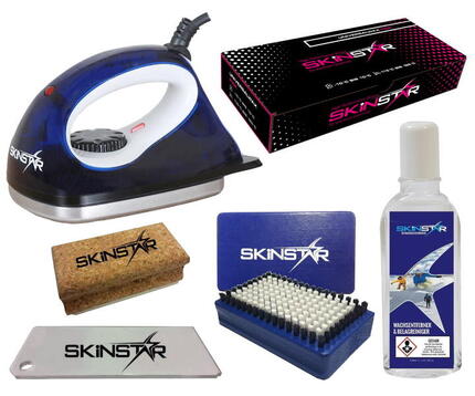 Skiwax set strijkijzer borstel reiniger kurk schraper 6-delig