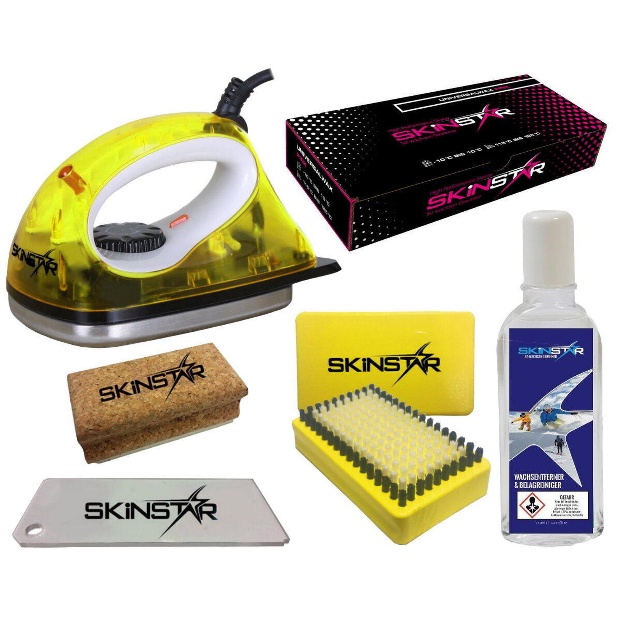 Skinstar - Kit Fart Ski Fer Brosse Cire Nettoyant Liège Racloir 6 Pièces - Fer À Farter - Jaune - No Size - Decathlon