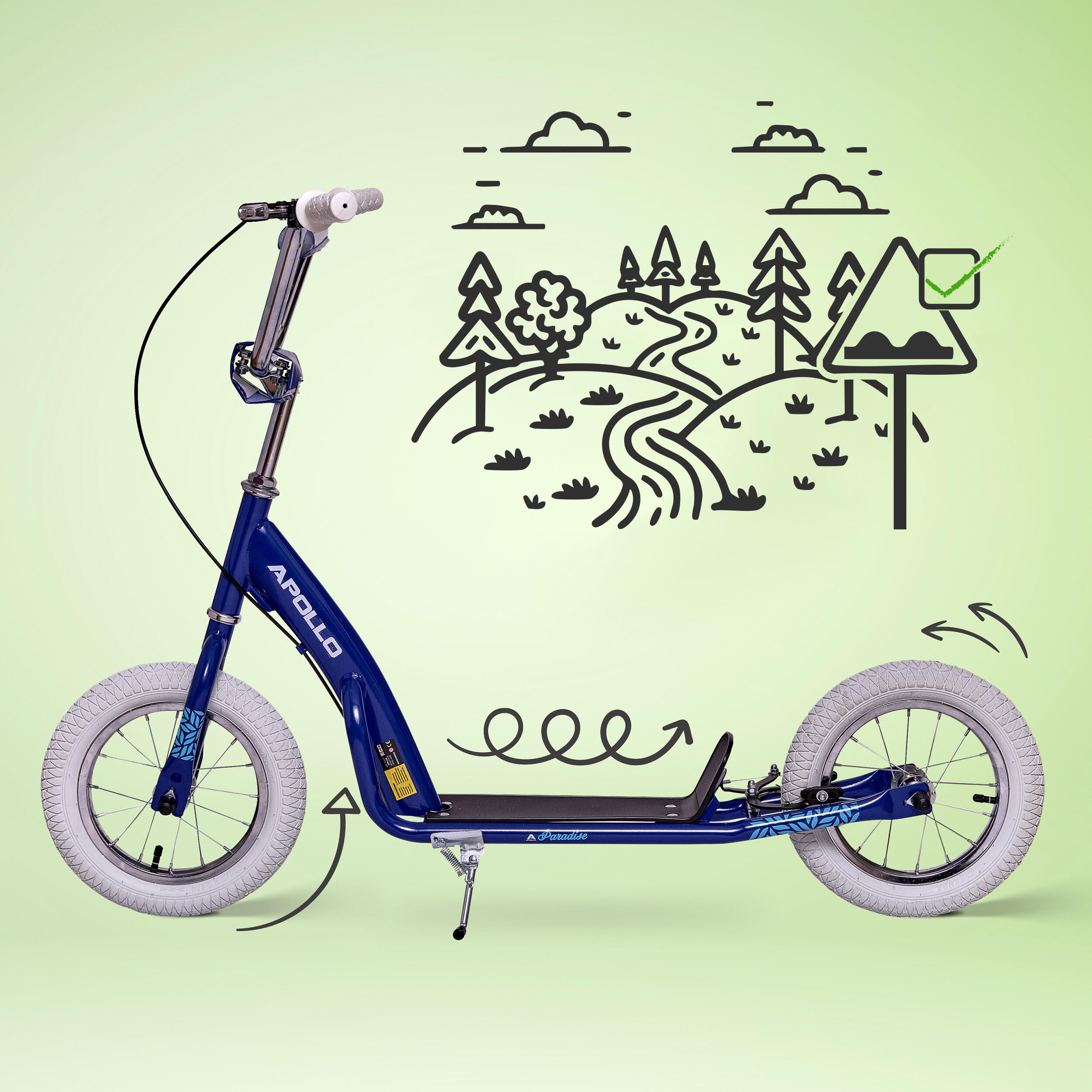 Trottinette Apollo Paradise Retro – 12,5" pneus à air pour enfants 3/7