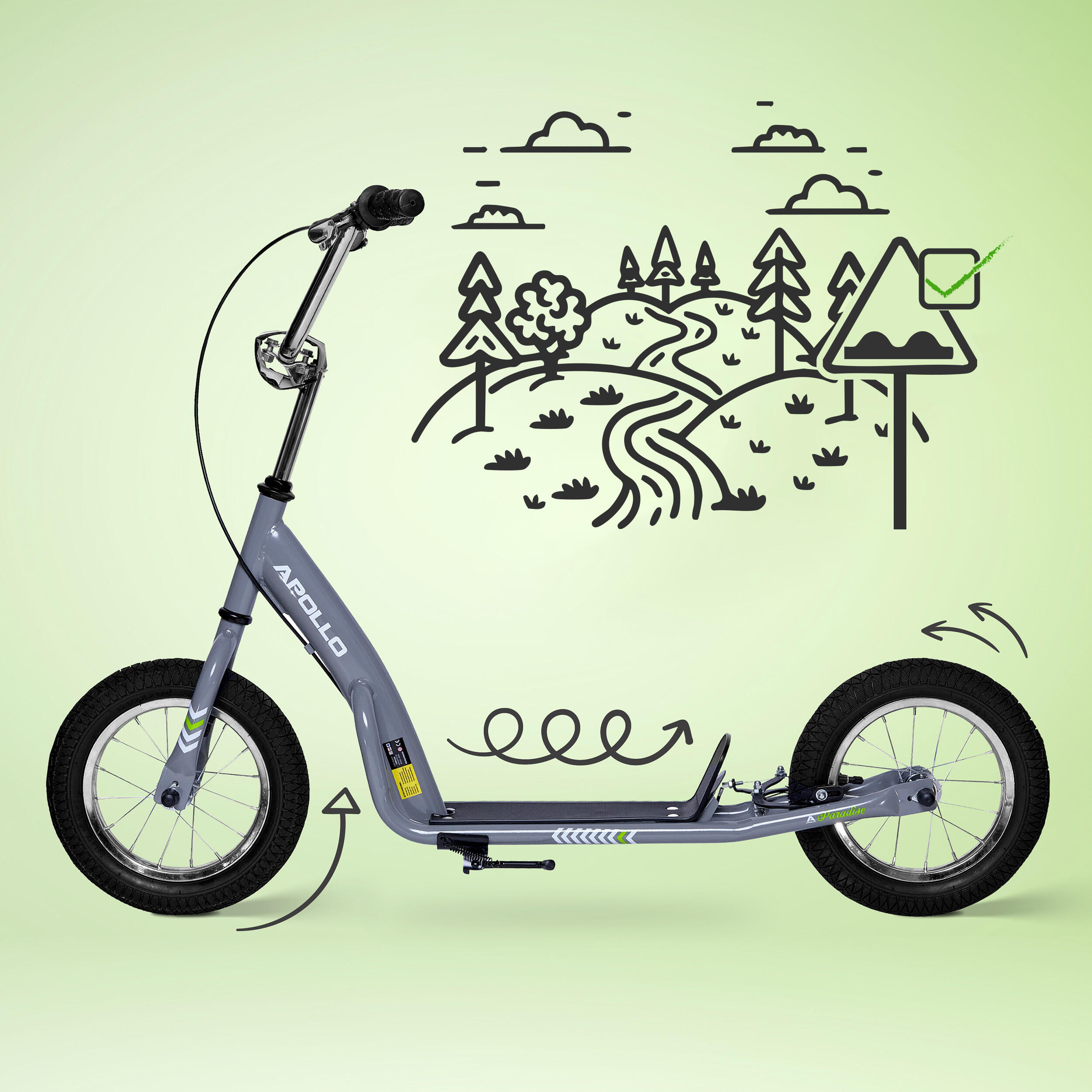 Trottinette Apollo Paradise Retro – 12,5" pneus à air pour enfants 3/7