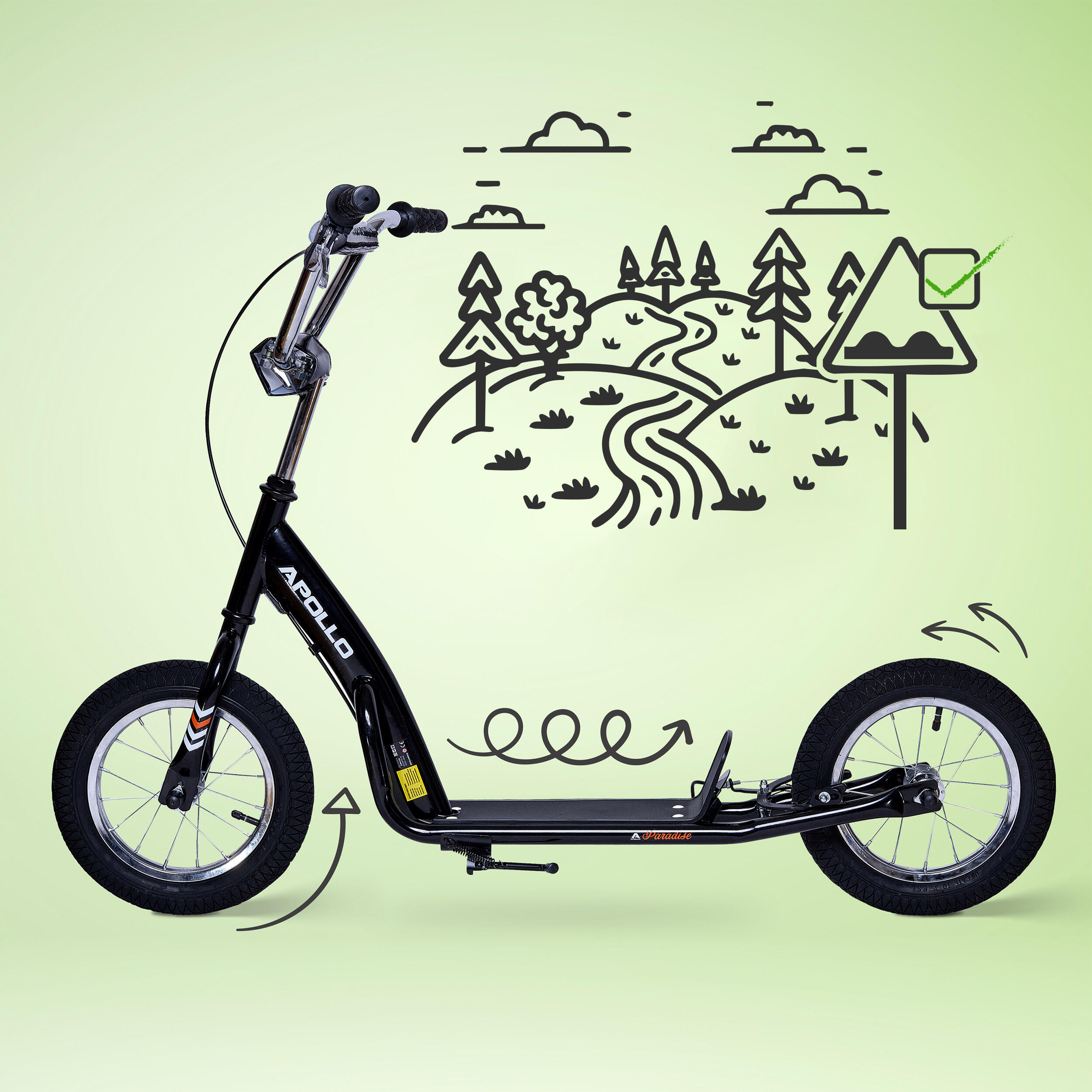 Trottinette Apollo Paradise Retro – 12,5" pneus à air pour enfants 3/7