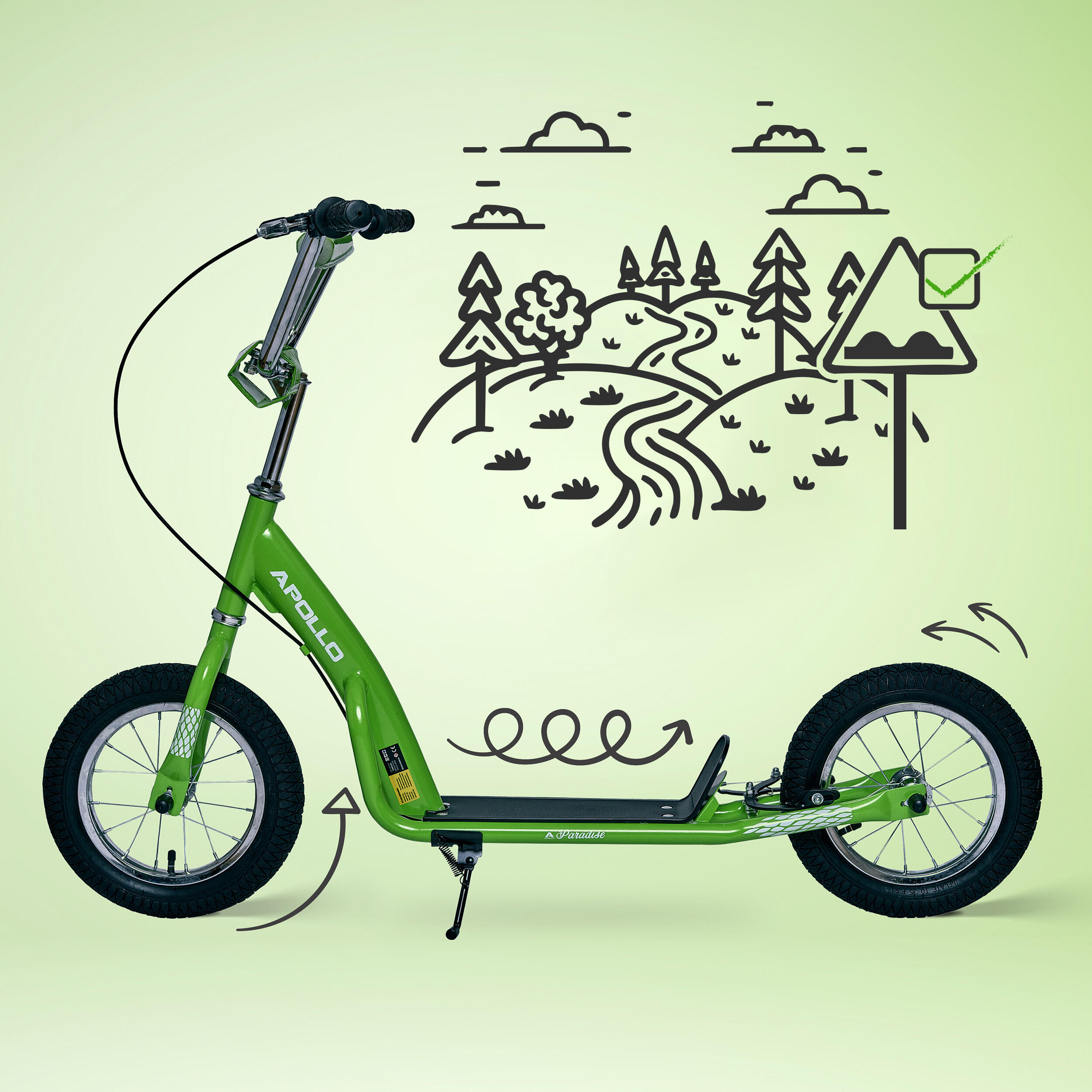 Trottinette Apollo Paradise Retro – 12,5" pneus à air pour enfants 3/7