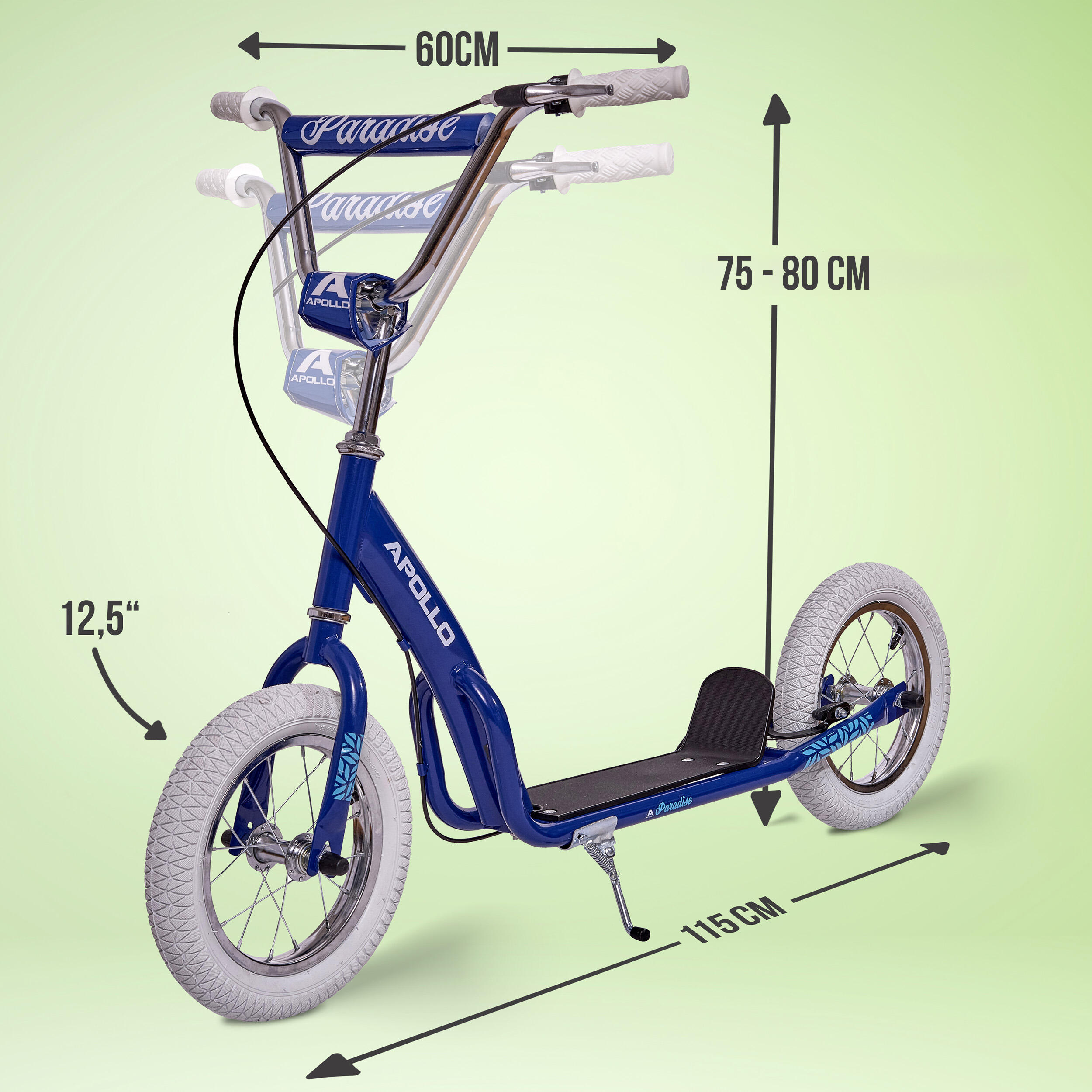 Trottinette Apollo Paradise Retro – 12,5" pneus à air pour enfants 2/7