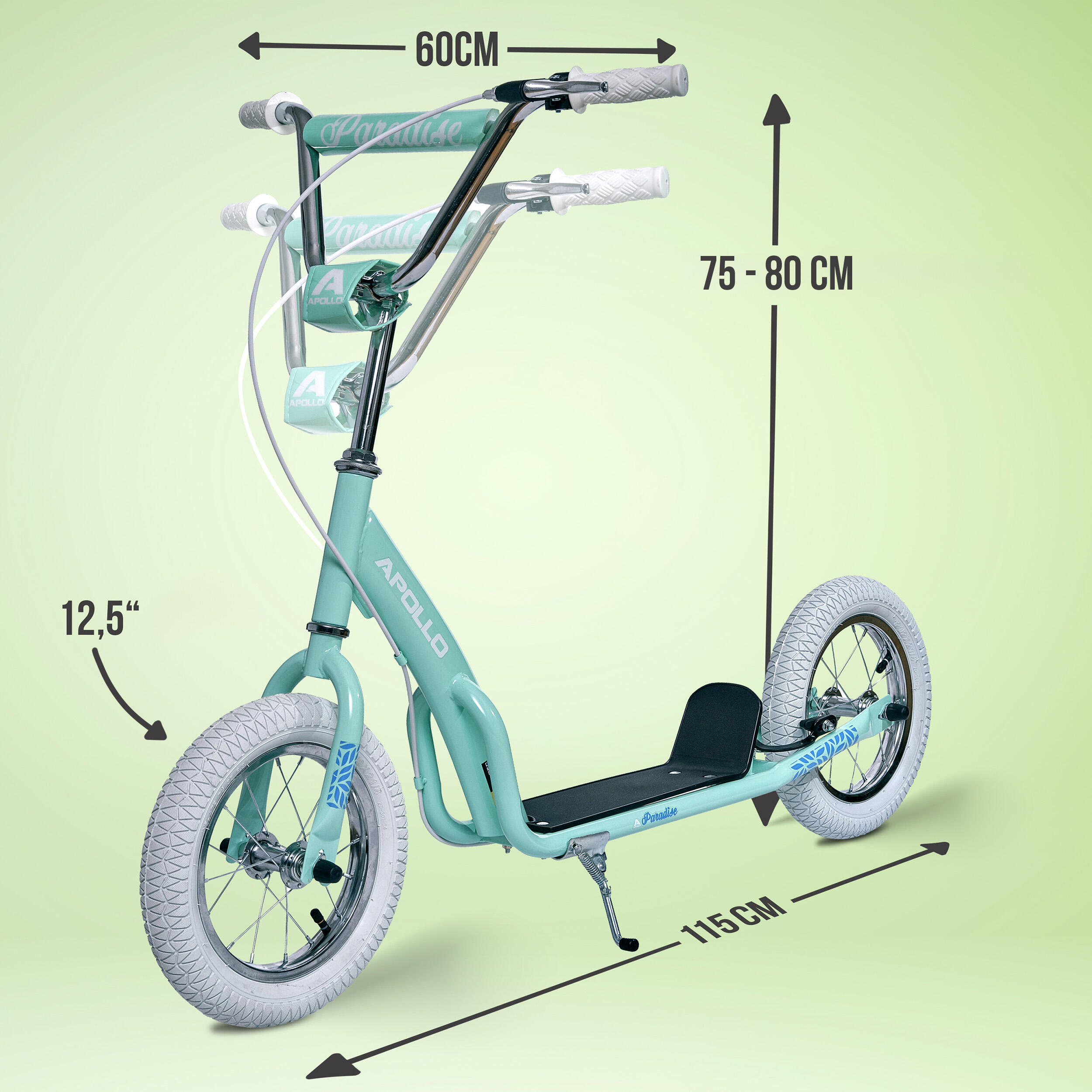 Trottinette Apollo Paradise Retro – 12,5" pneus à air pour enfants 2/7