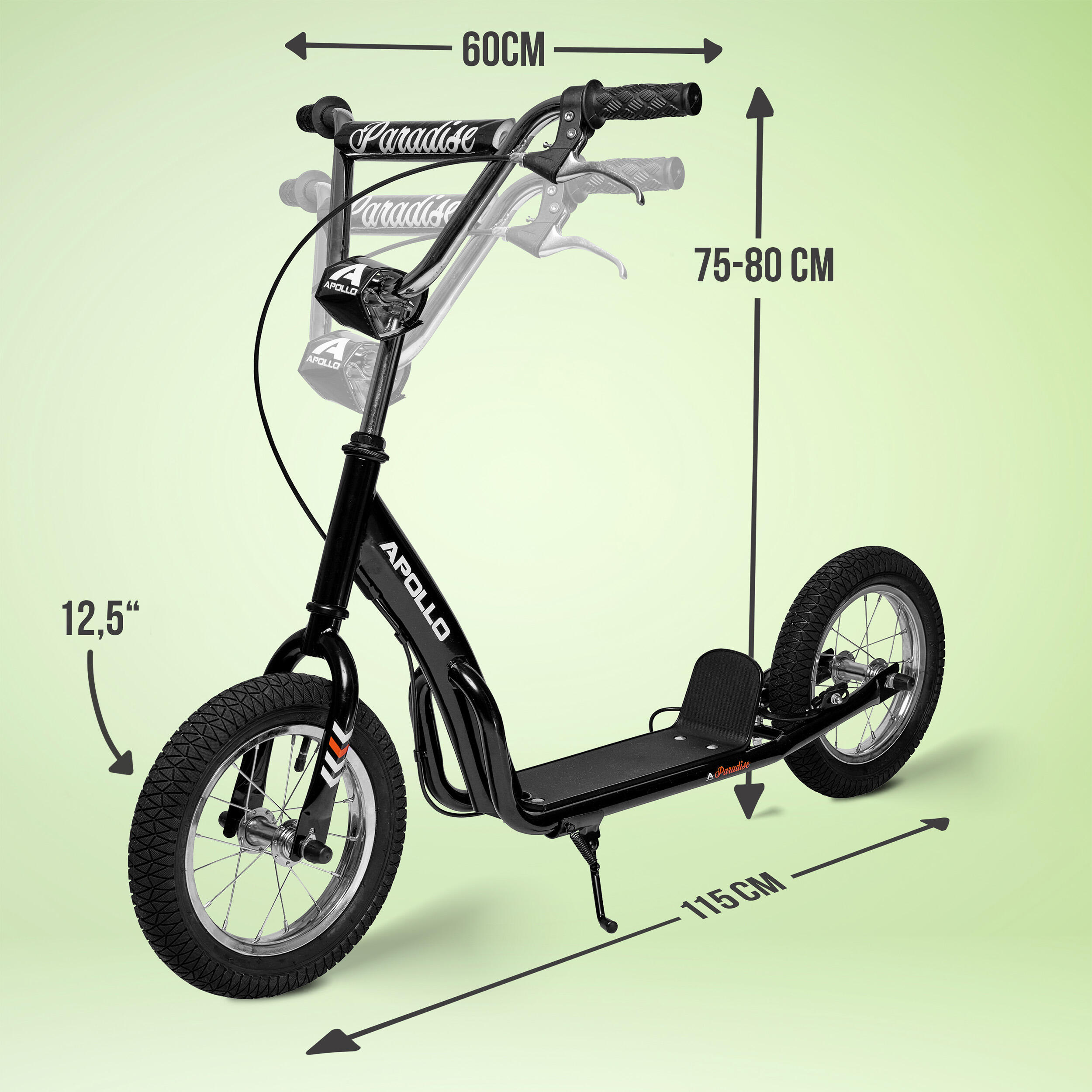 Trottinette Apollo Paradise Retro – 12,5" pneus à air pour enfants 2/7