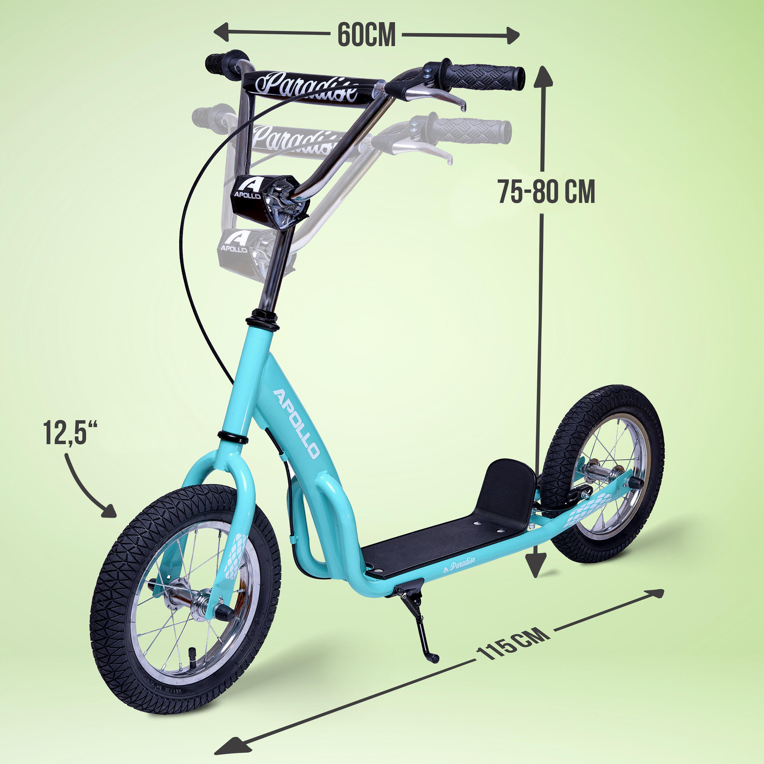 Trottinette Apollo Paradise Retro – 12,5" pneus à air pour enfants 2/7