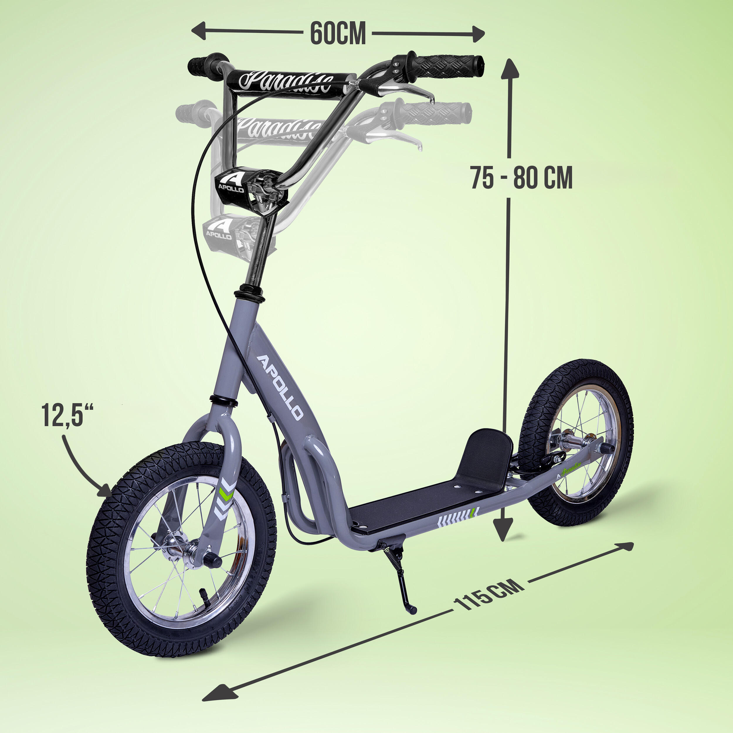 Trottinette Apollo Paradise Retro – 12,5" pneus à air pour enfants 2/7