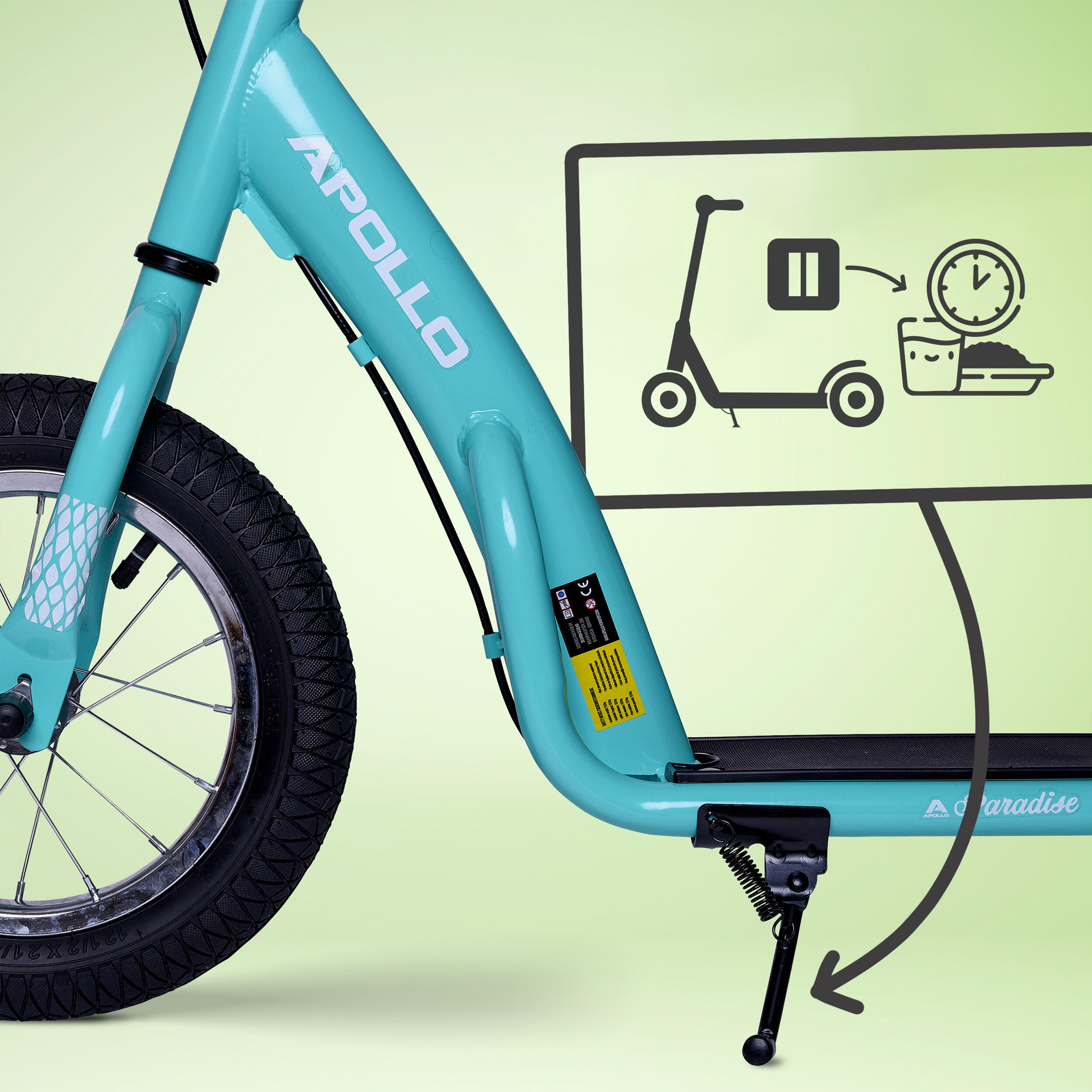 Trottinette Apollo Paradise Retro – 12,5" pneus à air pour enfants 4/7