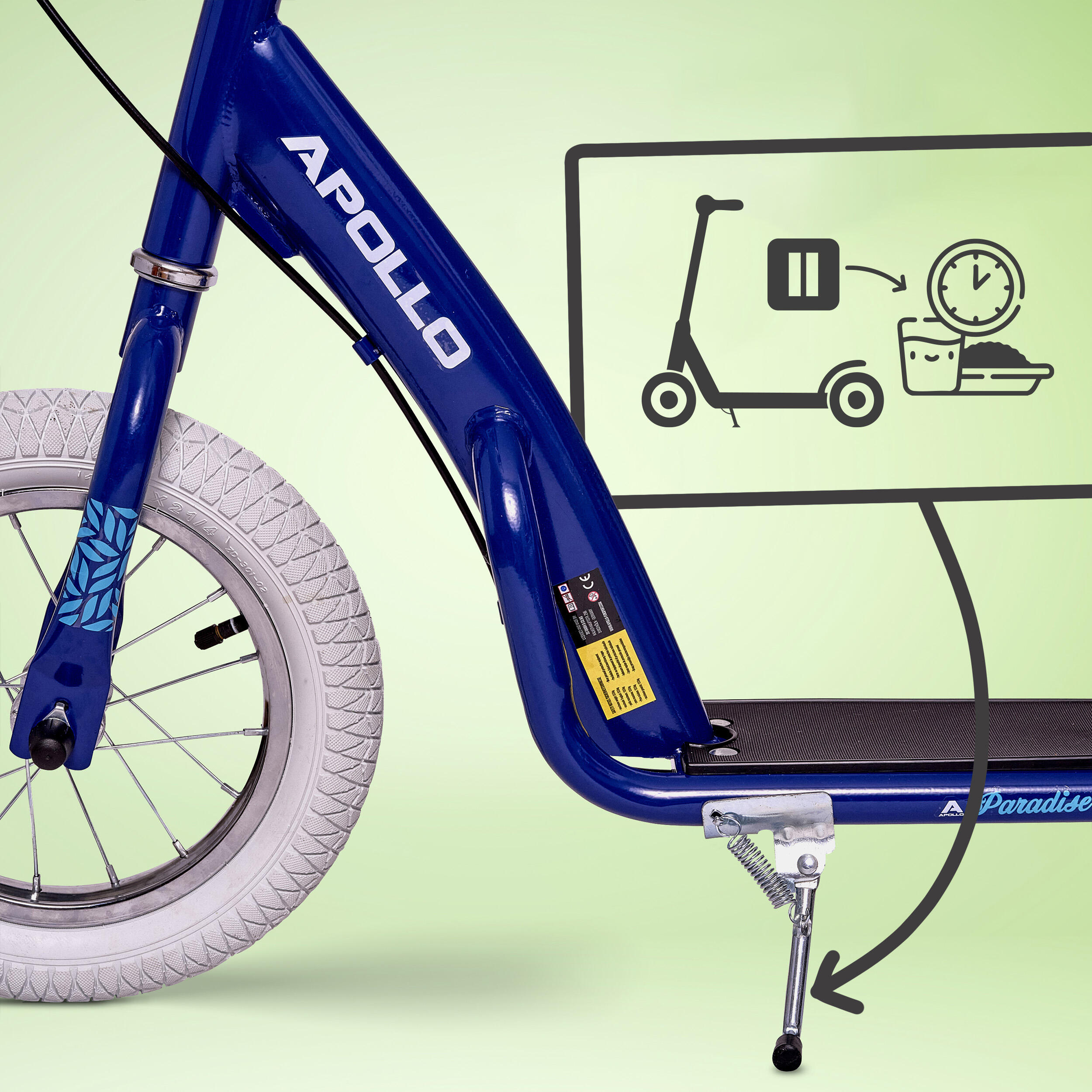 Trottinette Apollo Paradise Retro – 12,5" pneus à air pour enfants 4/7