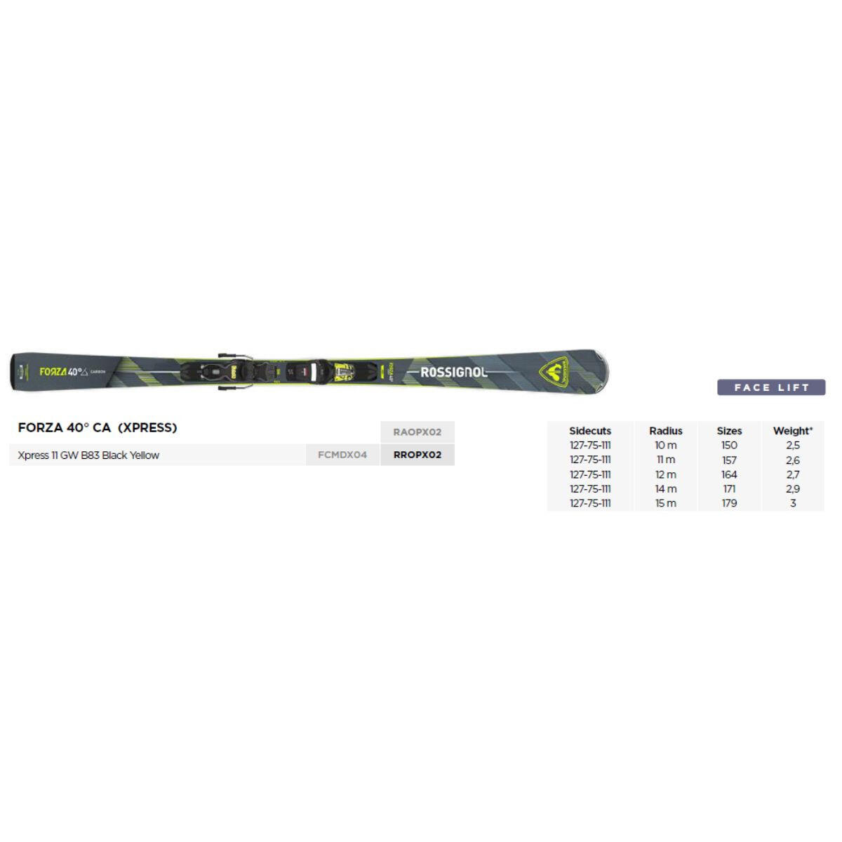 Rossignol Forza 40 CA + XP11 Esquis De Entalhe - 164cm - Azul 2/6