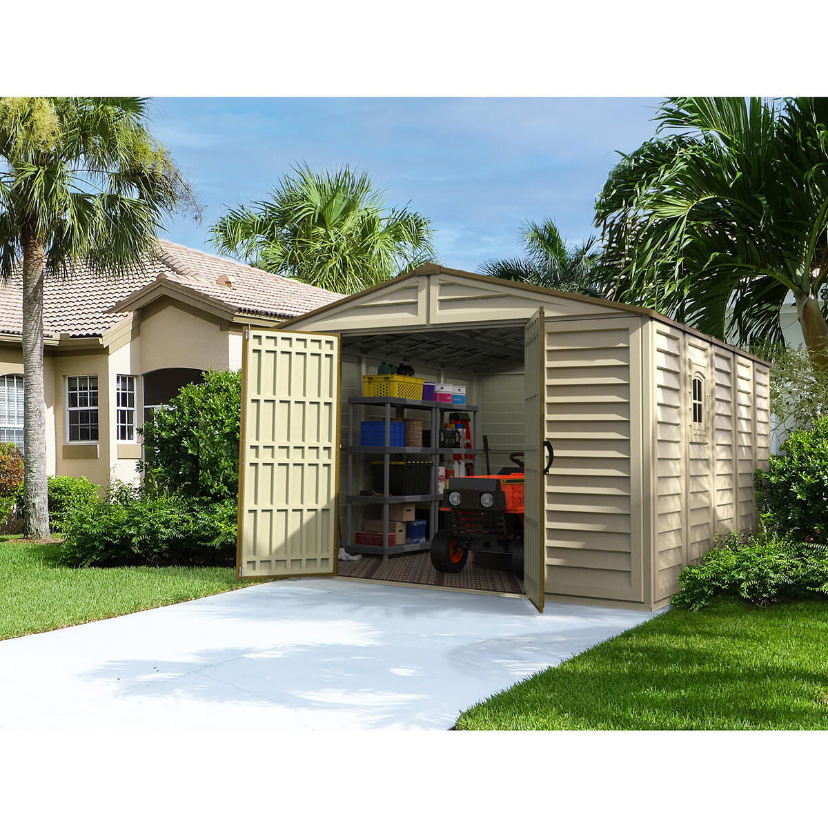 Caseta jardín Woodbridge Plus 10.5×13 PVC beige/marrón 3/7