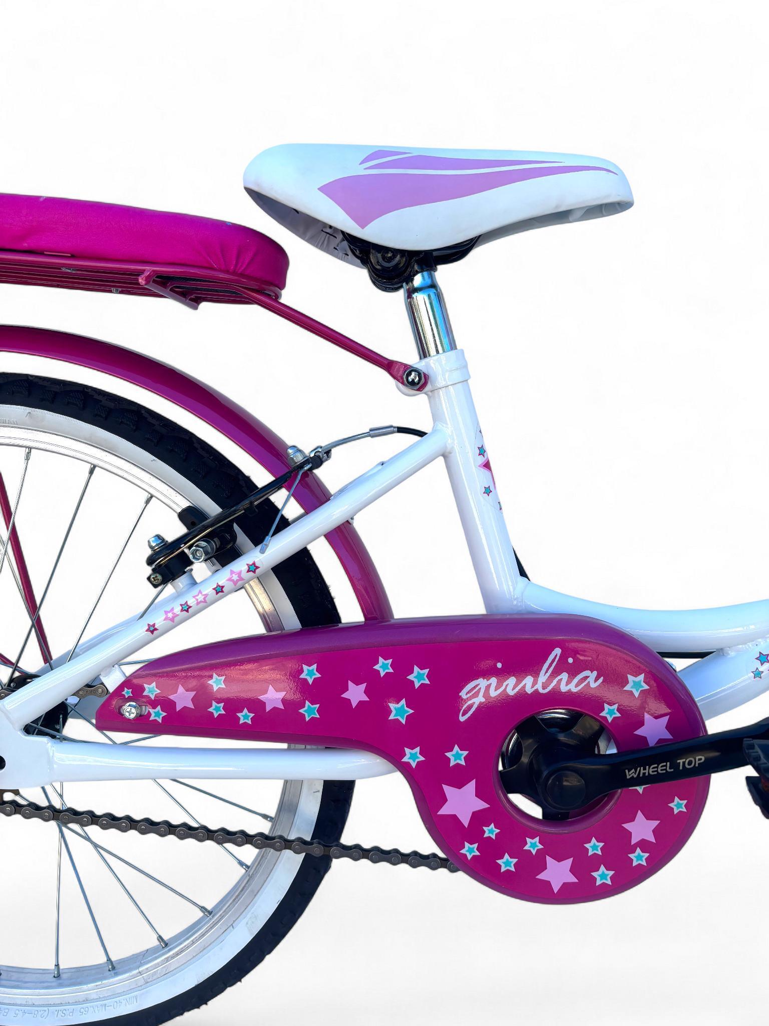 Bicicletta Bambina Da 6-8 Anni Bici 20" Con Cestino Bianca Rosa (1,20-1,35 M) 3/5