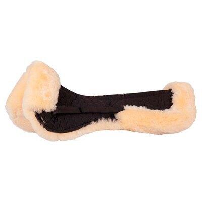 Br - Amortisseur Pour Cheval En Peau De Mouton Br Equitation - Tapis De Selle - Beige|noir - Fs - Decathlon