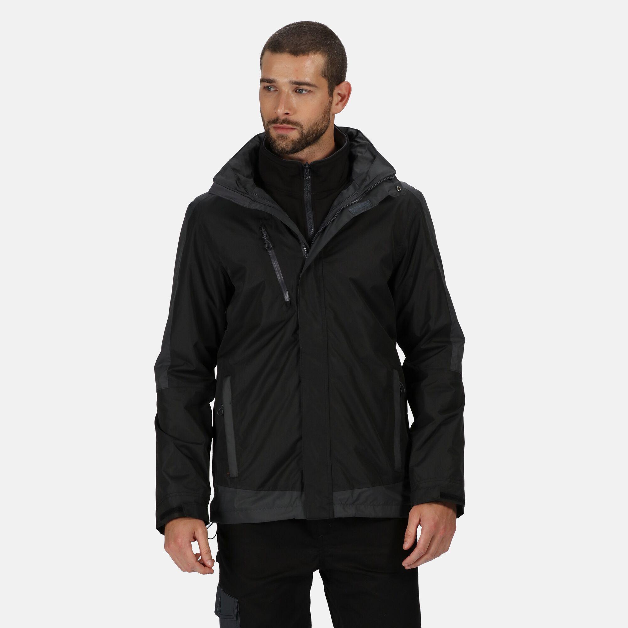 Mens Contrast 3 In 1 Jacket (Black/Seal Grey) 3/4