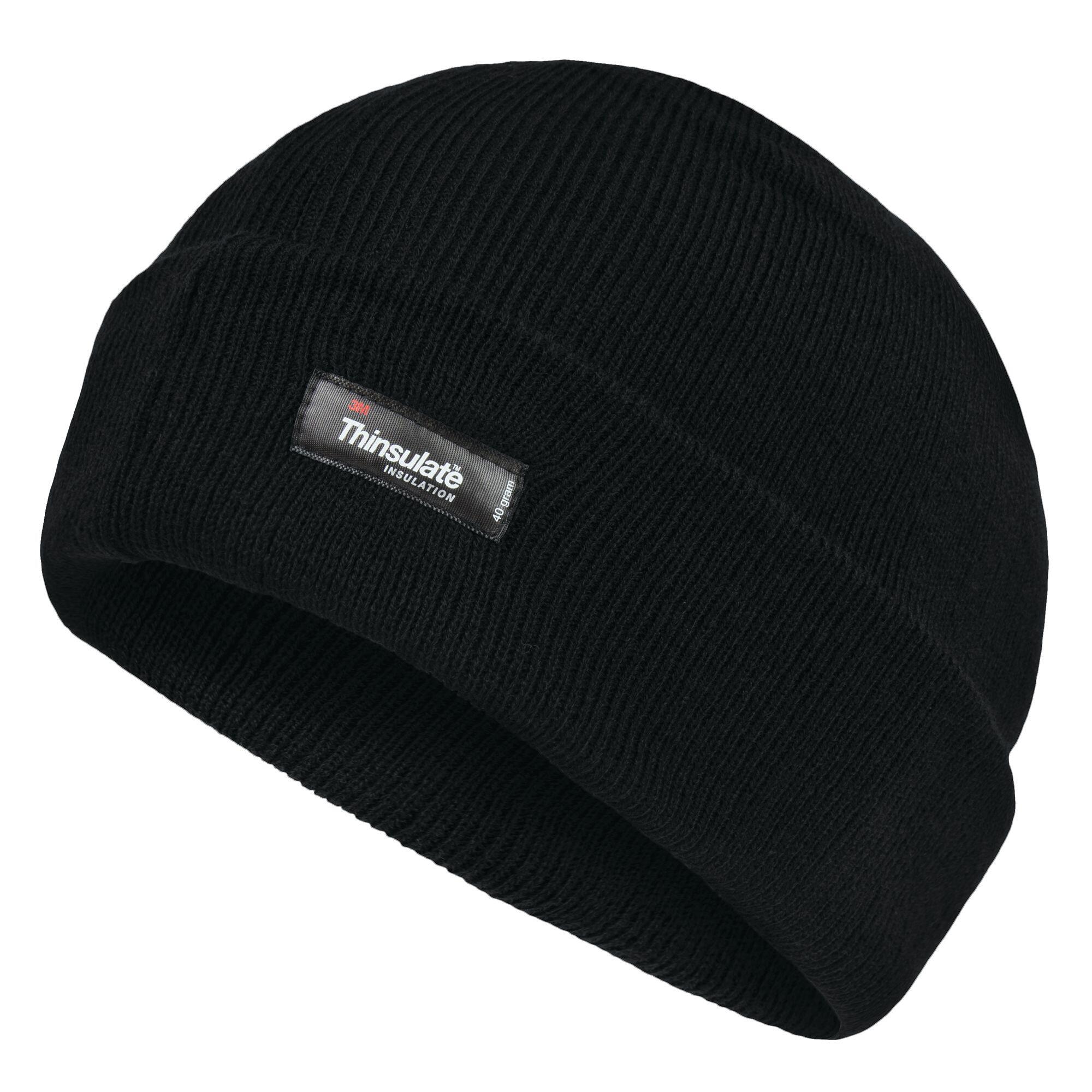 Mens Thinsulate Thermal Winter Hat (Black) 3/4